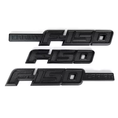 $34.05 • Buy 3x OEM F-150 Lariat Side Fender Emblem Rear Badge 3D Fits F150 F Black