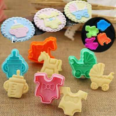 1 Set Baby Shower Clothes Cookies Plunger Cutter Mould Fondant Cake Biscuit Mold • £4.49