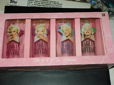 Set 4 Marilyn Monroe Star 10 Oz High Ball Drinking Glasses-new • $23