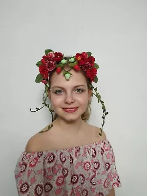 Fairytale Crown Elf Tiara Fairy Flower Crown Elven Tiara Bridal Flower Wreath • $33.90