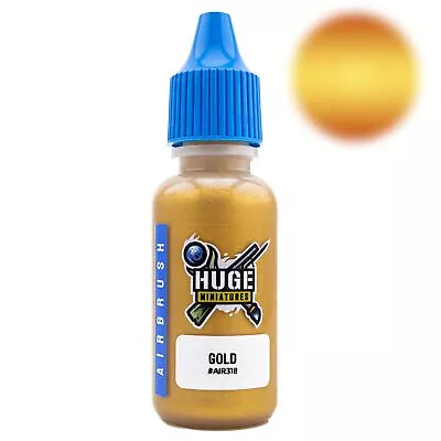 Huge Miniatures Airbrush Paint Gold Acrylic Metallic Model Color – 17ml Bottle • $4.49