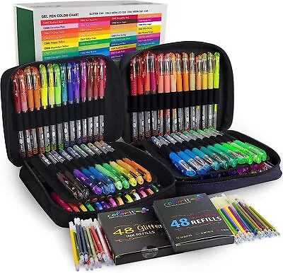 ColorIt Gel & Glitter Pens With Refills For Adult Coloring Books 192 Count • $35