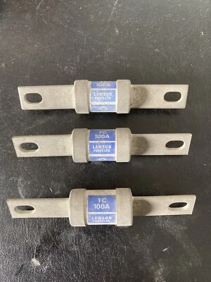 £8 • Buy Lawson TC 100 Amp BS88 HRC Industrial Fuse X3