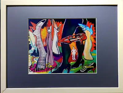 THEVIRA BACH Without Tiltel HAND SIGNED + OVERPAINTING 30x20 + Frame Signed • $158.18