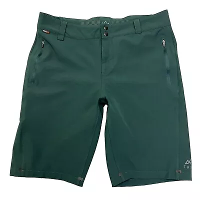 Tasco Mountain Bike Shorts Men 36 11  Green Stretch Zip Pockets Adjustable Waist • $19