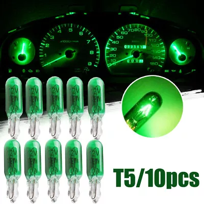 10× Green W2W T5 Car Dashboard Lights Panel Gauge Halogen Lamp Bulbs Accessories • $6.58