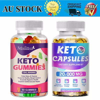 ACV Keto Gummies Ketone Advanced Weight Loss Fat Burner Dietary Supplement • $20.99