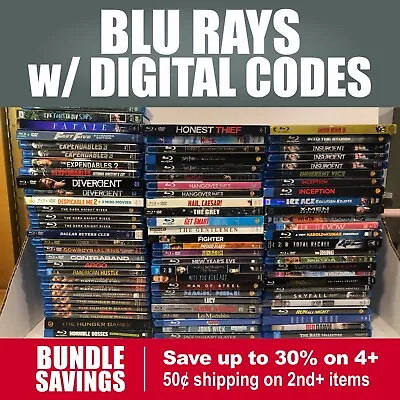 Blu Rays W/ DIGITAL CODES *Bundle Discounts**  300+ (G Thru M )  • $5.50