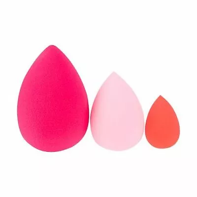 Makeup Blender Teardrop Sponges Foundation Application-Beauty Cosmetic Wedge 3pk • £1.98