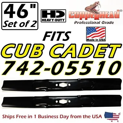 COPPERHEAD 2-Pk 46  CUB CADET MTD BLADES 742-05510-L 742P05510 FITS  S  SPINDLE • $42.95