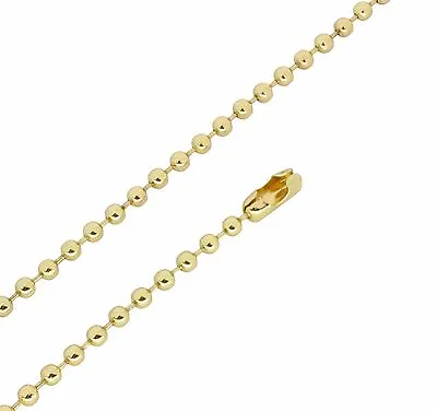 $9.99 • Buy 3.2mm Round Ball Chain 14k Gold Plated 16  - 36  Dog Tag Military Necklace