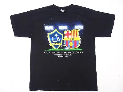 LA Galaxy V FC Barcelona Rose Bowl Pasadena T Shirt Soccer Youth XL Black • £7.23