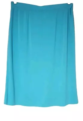 Misook Aqua Blue Acrylic Midi Skirt Size XL • $29.75