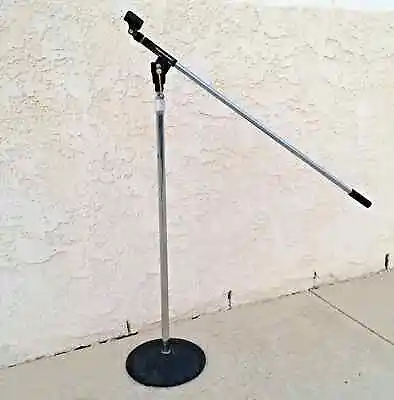 Vintage Realistic Atlas Sound Cast Iron Base Mic Microphone Floor Boom Stand • $94.99