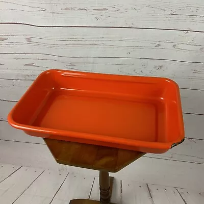 Vintage Enamelware Lasagna Pan Orange Farm Farmhouse 16 X 10 Antique MCM • $14.95