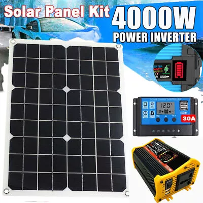 4000W Solar Panel Kit Complete Power Generator 100A 110/220V Home Grid System • £43.43