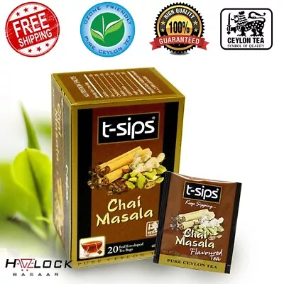 T - Sips MASALA CHAI 100% Ceylon Black Tea 40 Bags ( 40g X 2) Ceylon Best Offer • $14.94