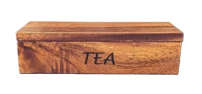 World Market Beautiful Sectioned Acacia Wood Tea Box 11.5  Long • $16