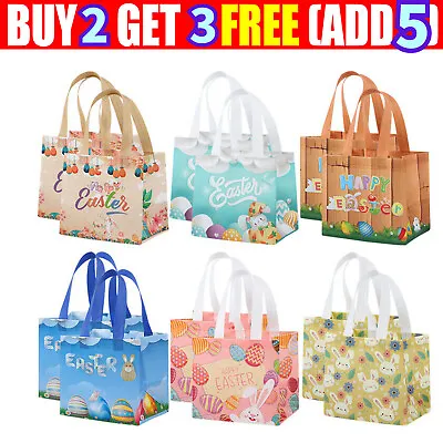 Easter Tote Bags Reuseable Packaging Gift Bag Bunny Egg Hunt Party-Holiday Favor • £0.96