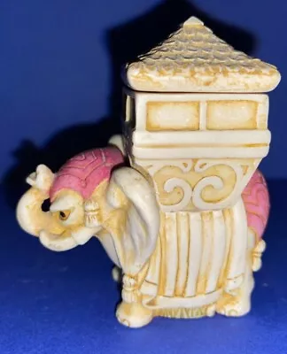 Vintage SIAB England Resin RARE Elephant Double Layer W/mouse Trinket Box Signed • $75