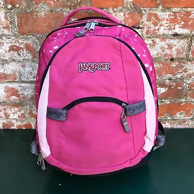 £24.99 • Buy Jansport Trinity Core Backpack Pink / White Leaf / Black Padded Pocket Rucksack 