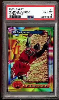 Michael Jordan Card 1993-94 Finest Refractor #1 PSA 8 • $1250