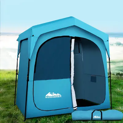 Portable Pop-Up Camping Shower Tent BlueOutdoor Toilet Change RoomLightweight • $147.20