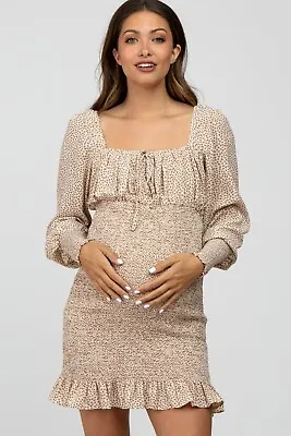 Smocked Maternity Dress With Sleeves Size Small • $42.99
