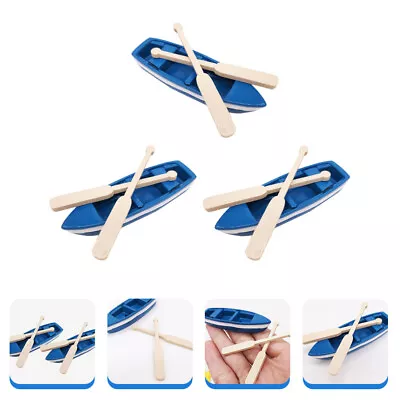 Blue Rowboat Miniature Resin House Accessories Nautical Decoration (3 Sets) • £5.99