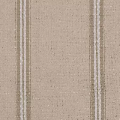 Donan Double Stripe Biege/White 100% French Cotton Grain Sack Upholstery Fabric • £1.99