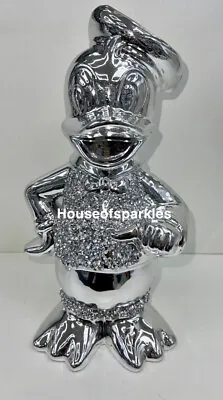 £24.99 • Buy Crushed Diamond Silver Crystal  Donald Duck Sparkly Ornament Shiny✨