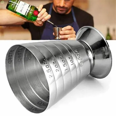 75ml Stainless Steel Measure Cup Jigger Shot Drink Spirit Mixed Cocktail Beaker • £3.99