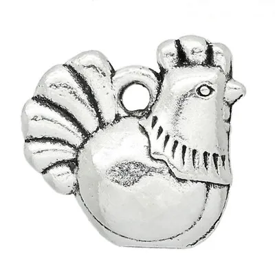 £1.40 • Buy ❤ 20 X Silver Tone CHICKEN HEN Party Charms Pendant 13mm Jewellery Making UK ❤