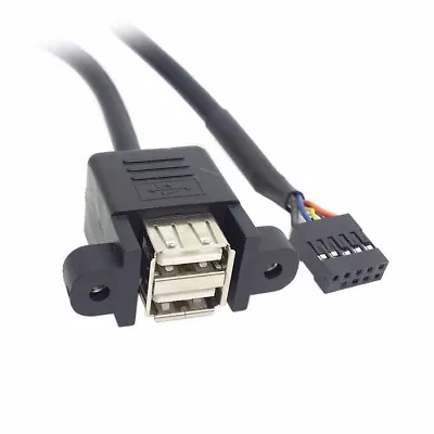£5.95 • Buy Dual USB 2.0 Type A Female To Motherboard 9 Pin Header Cable With Screw Panel