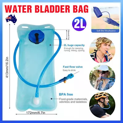 2L Water Backpack Bladder Bag Hydration System Camelbak Pack Hiking Cycling OD • $13.05