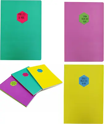 A4 Notebook 200 Ruled Lined Pages Flexi Cover School College Student Journal Pad • £3.75