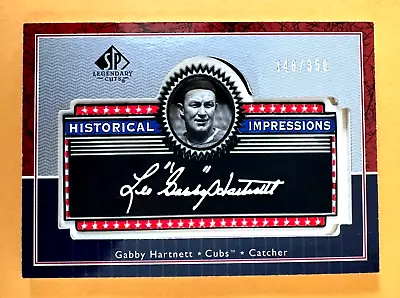 Gabby Hartnett 2003 SP Legendary Cuts #L-GH Historical Impressions #'d 348/350 • $9.99