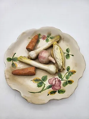 Carrots Vegetables CERAMIC PLATE TROMPE L'OEIL PV MADE ITALY • $219.99