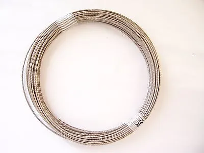 304 Stainless Steel Wire Rope Cable 1/16  7x7 100 Ft Coil • $14.95