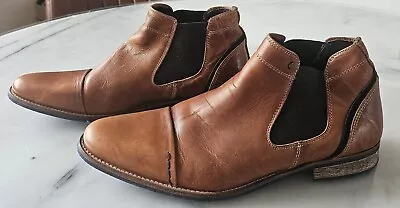 Dune Mens Chelsea Boots. Tan With Cork Sole. UK 10 • £10