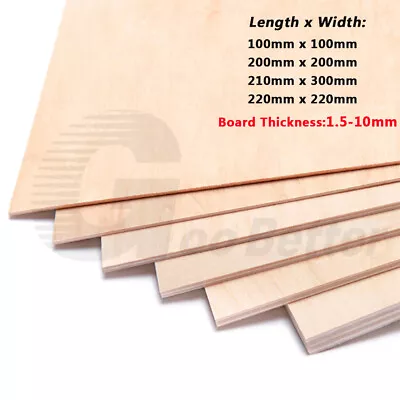 Thick 1-10mm Basswood Plywood Sheet Board Panel Ship House Craft Model Hobby DIY • £1.91