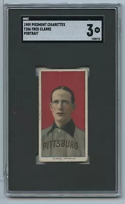 1909 T206 Piedmont Fred Clarke Portrait SGC 3 • $250