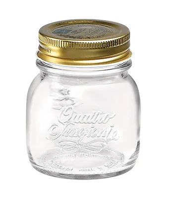 £7.99 • Buy 4 X Bormioli Rocco Quattro Stagioni Food Preserve Jars Gold Screw Lid Airtight