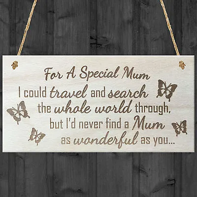 For A Special Mum Wooden Hanging Plaque Love Shabby Chic Mothers Day Gift Sign • £3.99