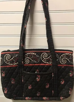 Vera Bradley Retired Houndstooth Brown Little Betsy Bag Rare Tote Handbag • $49