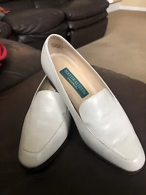 Vintage Women's Ivory Leather Naturalizer Energy Heel Slip-On Shoes 7W • $12.75