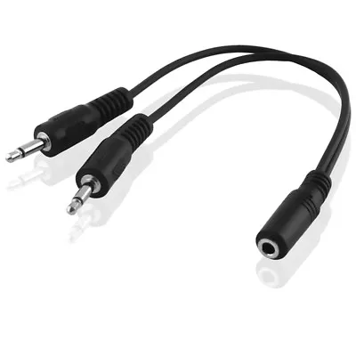 £5.42 • Buy 20cm Y Cable Adapter 1x Jack Socket Stereo On 2x Plug Headphones Mono 3,5mm