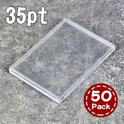 35pt 50pack Recessed Mini Snap Lock Trading Sports Cards Holders UV Protection • $20.70