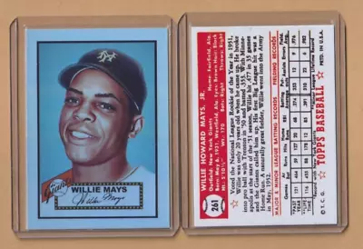 Holographic Art Card-willie Mays-giants-1952 Size And Style-new Front-topps Back • $8