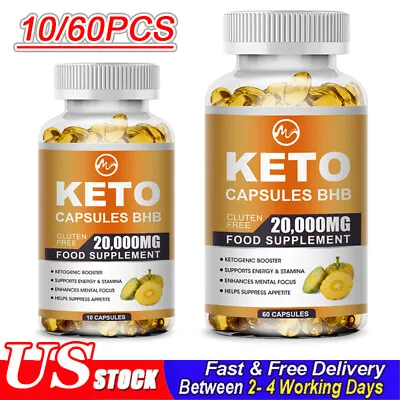 Best BHB Keto Diet Pills 20000mg Burn Fat-ACV Advanced KetosisWeight LossDetox • $11.29